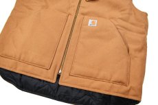 画像3: Carhartt Duck Insulated Rib Collar Vest Brown (3)