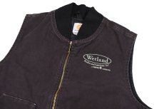 画像2: Used Carhartt Duck Vest Dark Brown "Wetland" (2)