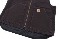 画像3: Used Carhartt Duck Vest Dark Brown "Wetland" (3)