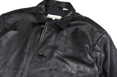 画像2: Used Perry Ellis Leather Coat Black (2)