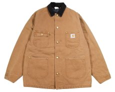 画像1: Used Carhartt Michigan Chore Coat Brown made in USA (1)