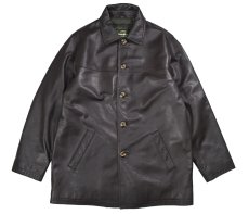 画像1: Used Eddie Bauer Leather Coat Dark Brown (1)