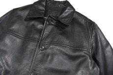 画像2: Used J.Crew Leather Coat Black (2)