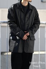 画像7: Used Perry Ellis Leather Coat Black (7)