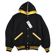 画像1: Deadstock DeLong Melton Hooded Varsity Jacket made in USA (1)