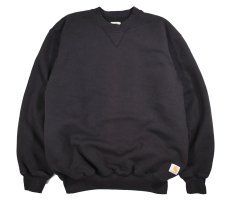 画像1: Used Carhartt Thermal Lined Crew Neck Sweat Shirt Black (1)