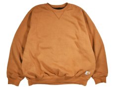 画像1: Used Carhartt Thermal Lined Crew Neck Sweat Shirt Brown (1)