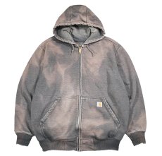 画像1: Used Carhartt Bleached Zip Sweat Hoodie (1)