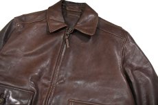 画像2: Used Roundtree&Yorke A-2 Flight Lamb Leather Jacket Brown (2)