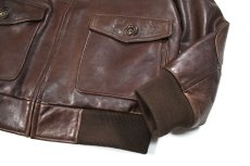 画像3: Used Roundtree&Yorke A-2 Flight Lamb Leather Jacket Brown (3)