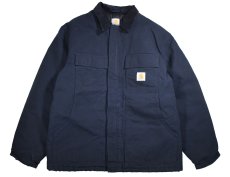 画像1: Used Carhartt Duck Insulated Traditional Coat Navy (1)