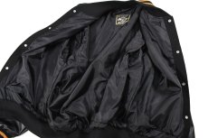 画像5: Used Holloway Melton/Leather Varsity Jacket Black/Black (5)