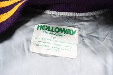 画像4: Deadstock Holloway Melton/Leather Varsity Jacket Purple/Yellow made in USA (4)