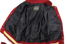 画像5: Deadstock Holloway Melton/Leather Varsity Jacket Burgundy/White (5)