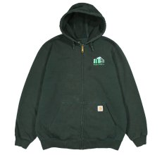 画像1: Used Carhartt Zip Sweat Hoodie Green "Joseph J.Duffy Co." (1)