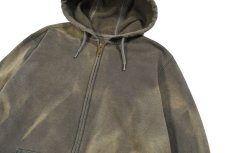 画像2: Used Carhartt Zip Sweat Hoodie Fade Olive (2)