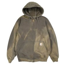 画像1: Used Carhartt Zip Sweat Hoodie Fade Olive (1)