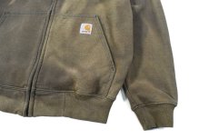 画像3: Used Carhartt Zip Sweat Hoodie Fade Olive (3)