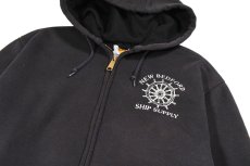 画像2: Used Carhartt Thermal Lined Zip Sweat Hoodie Black "New Bedford Ship Supply" (2)