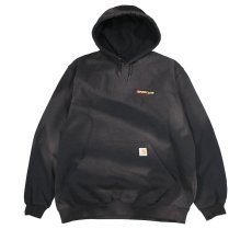 画像1: Used Carhartt Pullover Sweat Hoodie Fade Black "Sportline" (1)