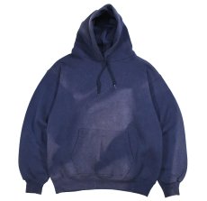 画像1: Used Pannill Blank Sweat Hoodie Fade Navy made in USA (1)