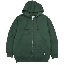 画像1: Used Discus Blank Zip Sweat Hoodie Green made in USA (1)