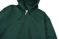 画像2: Deadstock PLUMA Blank Polyester Zip Sweat Hoodie Green (2)