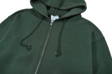 画像2: Used Discus Blank Zip Sweat Hoodie Green made in USA (2)