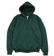 画像1: Deadstock PLUMA Blank Polyester Zip Sweat Hoodie Green (1)