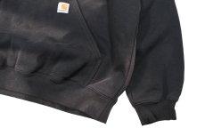 画像3: Used Carhartt Pullover Sweat Hoodie Fade Black "Sportline" (3)