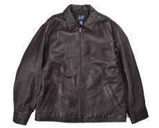 画像1: Used Gap Leather Jacket Brown (1)