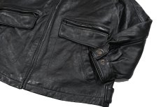 画像3: Used Perry Ellis Leather Jacket Black (3)