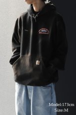 画像7: Used Carhartt Pullover Sweat Hoodie Fade Black "Lowe's" (7)