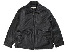 画像1: Used Perry Ellis Leather Jacket Black (1)