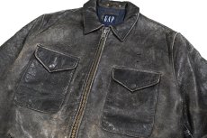 画像2: Used Gap Leather Jacket Black (2)