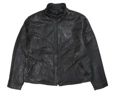 画像1: Used Design Leather Jacket Black (1)