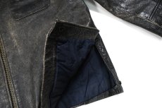 画像7: Used Gap Leather Jacket Black (7)