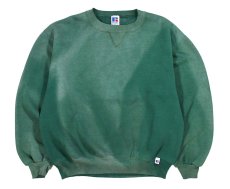 画像1: Used Russell Athletic Blank Sweat Shirt Fade Green made in USA (1)