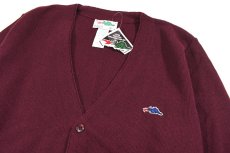 画像2: Deadstock Sears Acryl Knit Cardigan Burgundy (2)