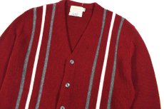 画像2: Used Brent Acryl Knit Cardigan Burgundy (2)