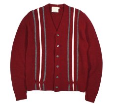 画像1: Used Brent Acryl Knit Cardigan Burgundy (1)