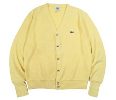 画像1: Used Izod Lacoste Acryl Knit Cardigan Yellow made in USA (1)