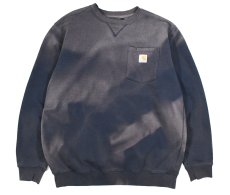 画像1: Used Carhartt Crew Neck Sweat Shirt Fade Navy (1)