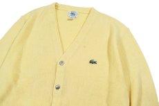 画像2: Used Izod Lacoste Acryl Knit Cardigan Yellow made in USA (2)