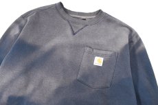 画像2: Used Carhartt Crew Neck Sweat Shirt Fade Navy (2)