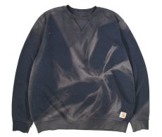 画像1: Used Carhartt Crew Neck Sweat Shirt Fade Navy (1)