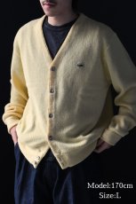 画像5: Used Izod Lacoste Acryl Knit Cardigan Yellow made in USA (5)