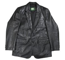 画像1: Used Leather Tailored Jacket Black (1)