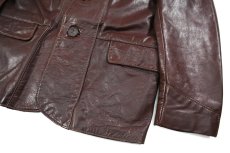 画像3: Used Leather Tailored Jacket Brown (3)