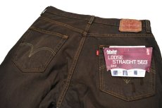 画像5: Deadstock Levi's 569 Damaged Denim Pants Reactive Dye Brown リーバイス (5)